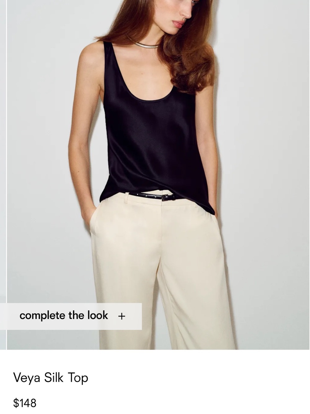 Reformation Veya Silk Top — Black